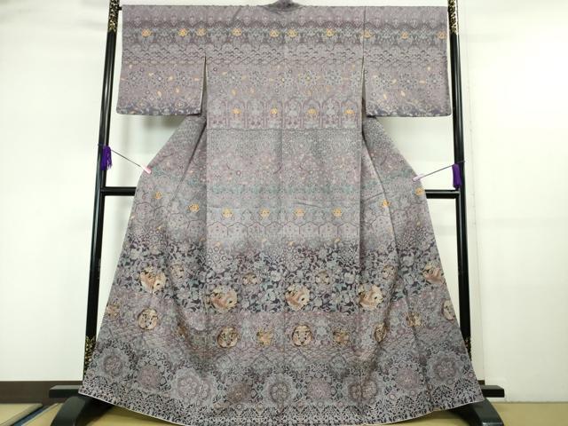 平和屋本店■極上 中国三大刺繍 スワトウ刺繍 汕頭刺繍 総刺繍 訪問着 鳳凰更紗花蝶文 暈し染め 金糸 逸品 未使用 DZAA5955kh5
