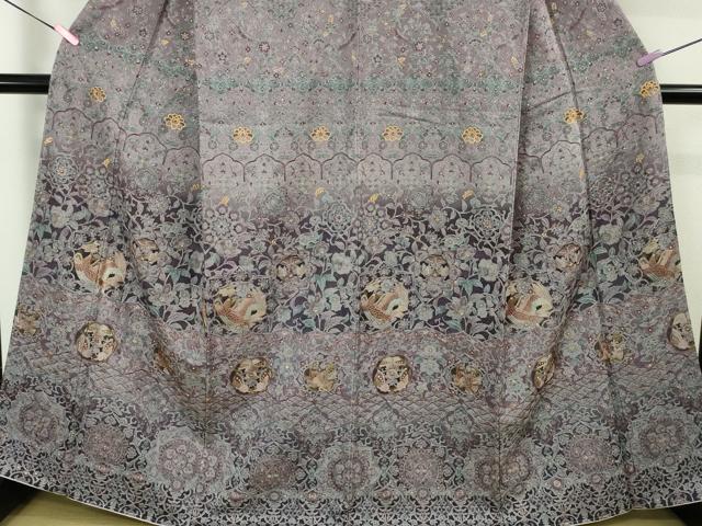 平和屋本店■極上 中国三大刺繍 スワトウ刺繍 汕頭刺繍 総刺繍 訪問着 鳳凰更紗花蝶文 暈し染め 金糸 逸品 未使用 DZAA5955kh5