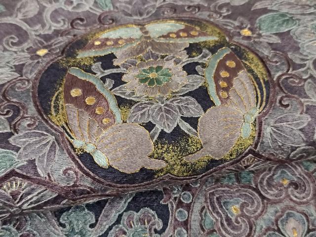 平和屋本店■極上 中国三大刺繍 スワトウ刺繍 汕頭刺繍 総刺繍 訪問着 鳳凰更紗花蝶文 暈し染め 金糸 逸品 未使用 DZAA5955kh5