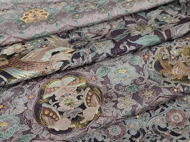 平和屋本店■極上 中国三大刺繍 スワトウ刺繍 汕頭刺繍 総刺繍 訪問着 鳳凰更紗花蝶文 暈し染め 金糸 逸品 未使用 DZAA5955kh5