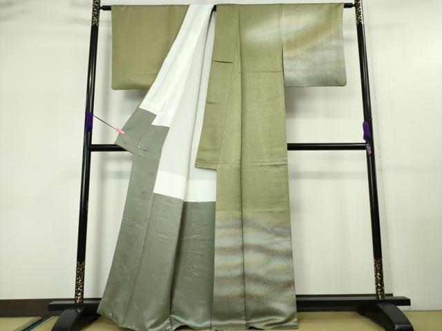 平和屋本店■極上 久保田一竹 幻の辻が花 訪問着 草花地紋 暈し染め 金通し地 さが美扱い 逸品 DZAA5958kh5