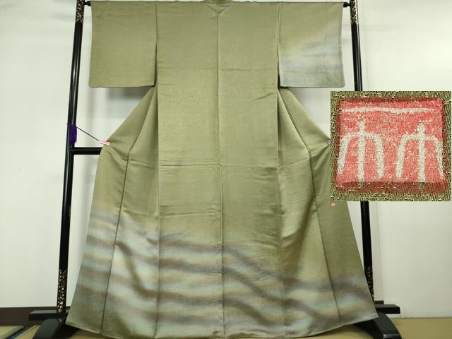 平和屋本店■極上 久保田一竹 幻の辻が花 訪問着 草花地紋 暈し染め 金通し地 さが美扱い 逸品 DZAA5958kh5