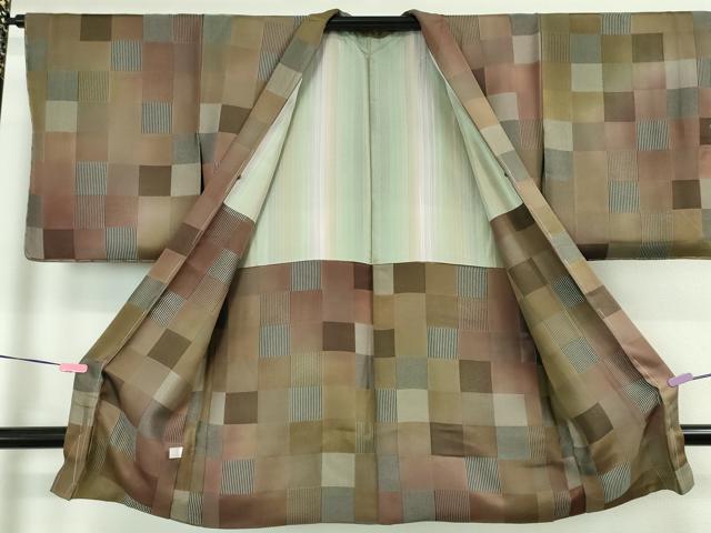 平和屋本店#極上 長羽織 お召地 市松文様 逸品 未使用 DZAA5962kh5