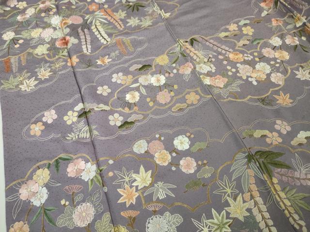 平和屋本店■極上 中国三大刺繍 蘇州刺繍 総刺繍 訪問着 雲取り吉祥花文 逸品 DZAA5997kh5