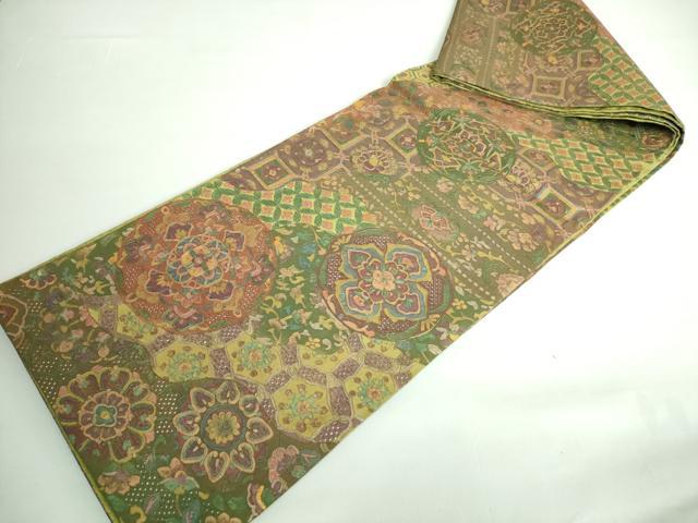平和屋本店■極上 中国三大刺繍 スワトウ刺繍 汕頭刺繍 相良刺繍 全通柄袋帯 切嵌花文 金彩 逸品 未使用 DZAA6069kh5