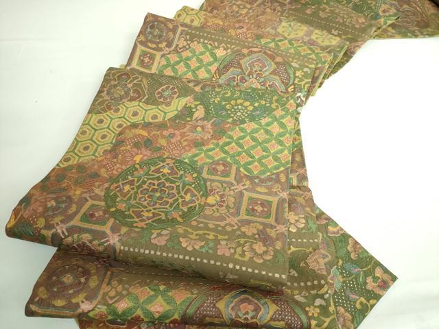 平和屋本店■極上 中国三大刺繍 スワトウ刺繍 汕頭刺繍 相良刺繍 全通柄袋帯 切嵌花文 金彩 逸品 未使用 DZAA6069kh5