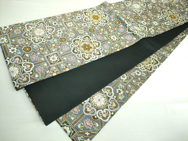 平和屋本店■極上 全通柄袋帯 総刺繍 絽刺し 蜀江花文 金糸 逸品 未使用 DZAA6073kh5