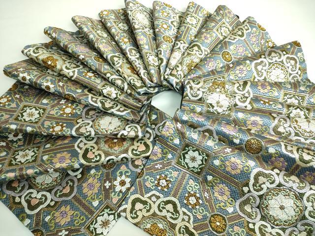 平和屋本店■極上 全通柄袋帯 総刺繍 絽刺し 蜀江花文 金糸 逸品 未使用 DZAA6073kh5