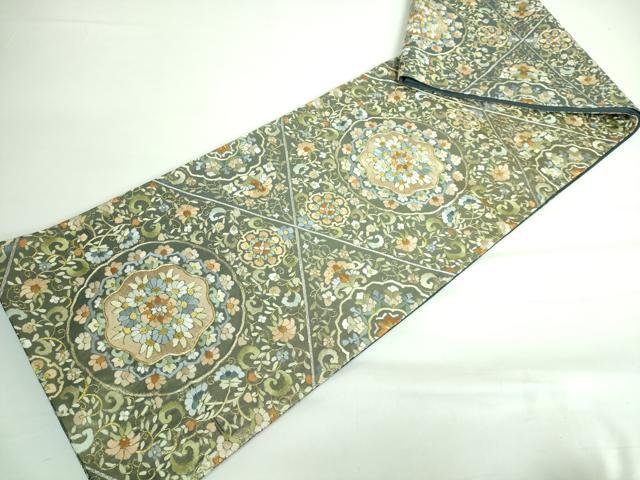 平和屋本店■極上 六通柄袋帯 総刺繍 正倉院花文 金銀糸 逸品 DZAA6074kh5
