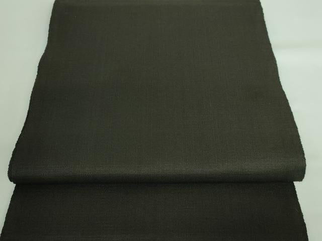 平和屋本店■極上 本場黄八丈 黒八丈 八寸名古屋帯 憲法黒茶色地 逸品 DZAA6083kh5