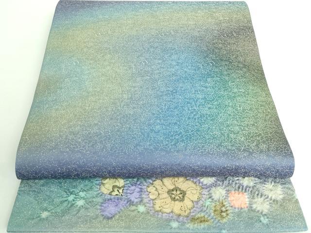 平和屋本店●極上 久保田一竹 幻の辻が花 太鼓柄袋帯 辻が花 霞文 金通し地 逸品 DZAA6104kh5