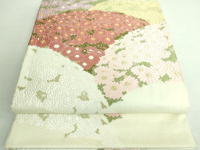 平和屋本店■極上 山口美術織物 皇室 伊勢神宮御用 西陣織 太鼓柄袋帯 唐織 菊地重陽文 保証書・共箱付き 逸品 DZAA6125kh5