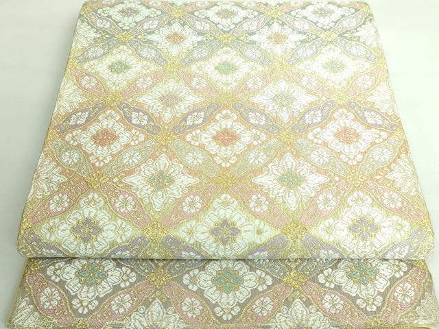 平和屋本店●極上 六通柄袋帯 唐織 七宝花菱文 金糸 やまと誂製 逸品 DZAA6141kh5