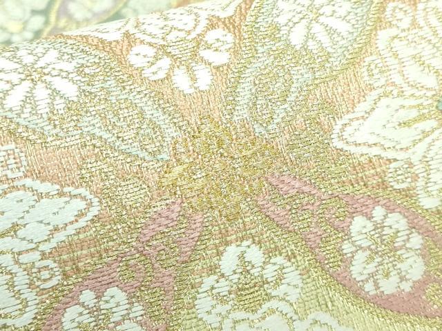 平和屋本店●極上 六通柄袋帯 唐織 七宝花菱文 金糸 やまと誂製 逸品 DZAA6141kh5