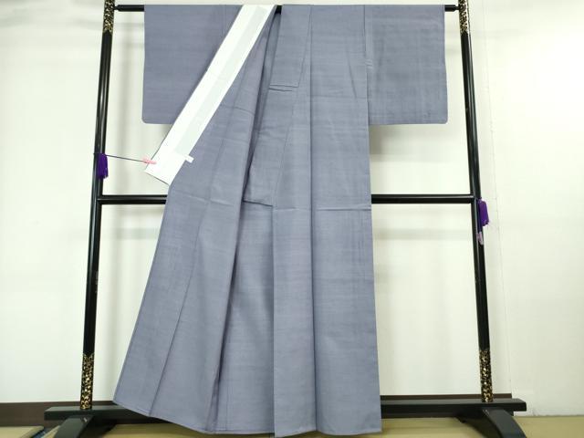 平和屋本店●極上 結城紬 奥順謹製 はたおり娘 色無地 藤納戸色 証紙付き 逸品 DZAA6211kh5