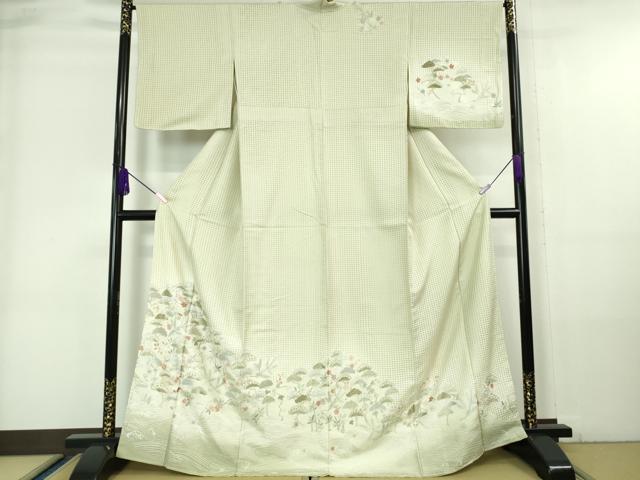 平和屋本店□極上 中国三大刺繍 スワトウ刺繍 汕頭刺繍 振袖 椿 梅