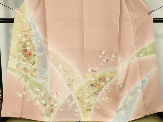平和屋本店■極上 創業460年・千總 訪問着 駒刺繍 吉祥花文 暈し染め 一斤染色地 金彩 逸品 DZAA6230kh5