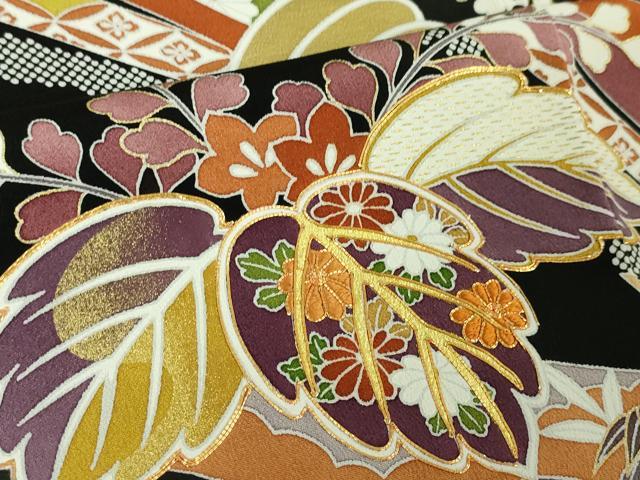 平和屋本店●極上 創業460年・千總 黒留袖 駒刺繍 束ね熨斗桐花文 金彩 逸品 DZAA6234kh5