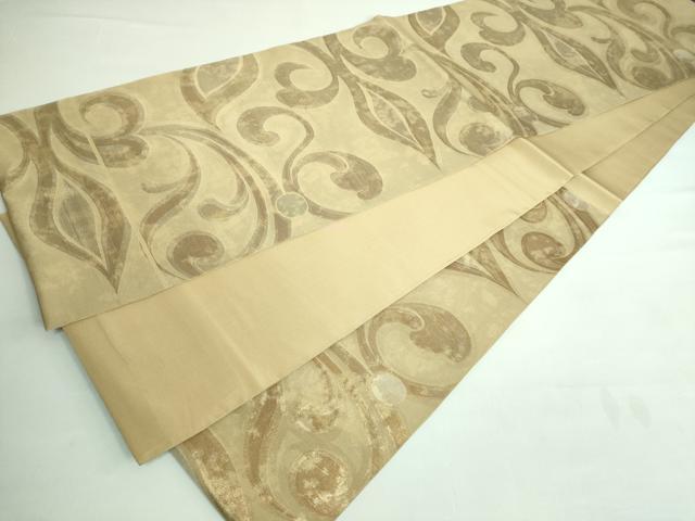平和屋本店●極上 洛風林 工芸帯地 六通柄袋帯 唐草文 金銀糸 逸品 DZAA6312kh5