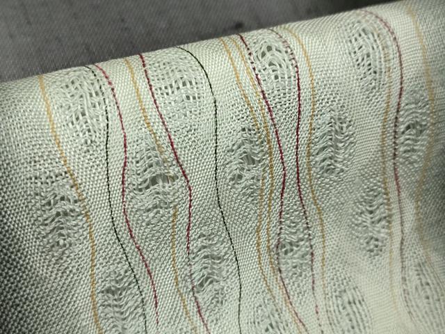 平和屋本店*極上 夏物 十日町 名門青柳謹製 櫛引織 赤城紬 紗紬 草木染 間道 黒地 逸品 未使用 DZAA6361kh5