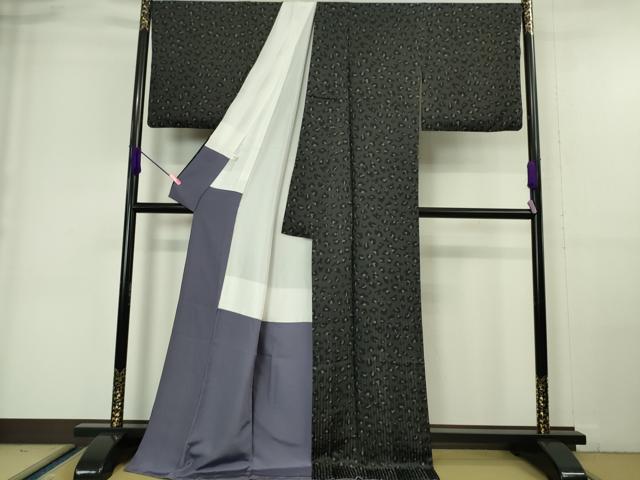 平和屋本店●極上 小紋 豹柄 間道 ロング丈 逸品 DZAA6364kh5