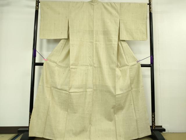 平和屋本店■極上 本場結城紬 重要無形文化財 80亀甲 飛び亀甲柄 亜麻色地 大丸扱い 証紙付き 逸品 未使用 DZAA6374kh5