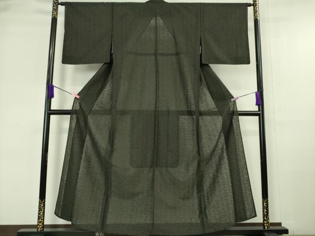 平和屋本店■極上 夏物 お召 レース 縫取り 花繋ぎ 色無地 蝉色地 逸品 DZAA6383kh5