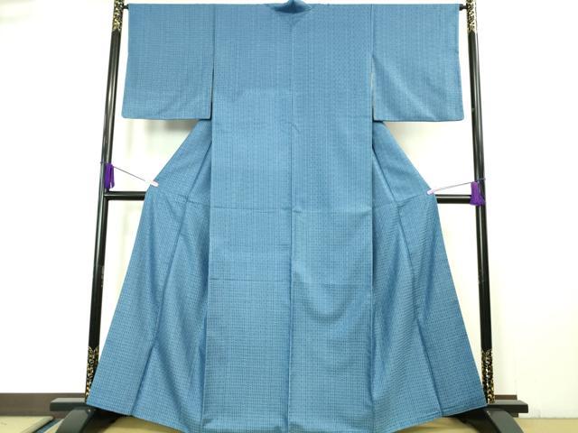 平和屋本店●極上 紬 花織 藍香房 天然藍染 逸品 DZAA6388kh5