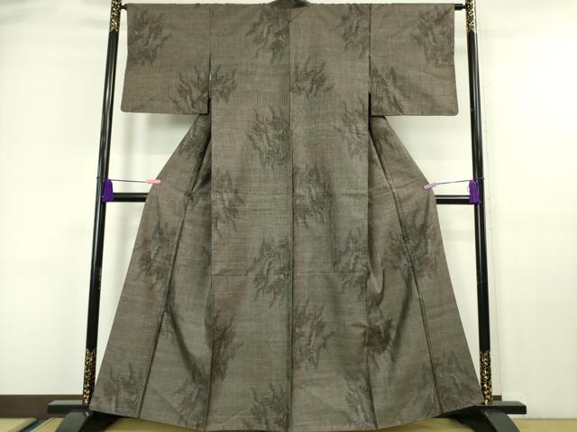 平和屋本店●極上 本場大島紬 9マルキ 泥染 岩山花文 逸品 DZAA6429kh5