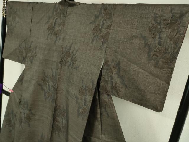 平和屋本店●極上 本場大島紬 9マルキ 泥染 岩山花文 逸品 DZAA6429kh5