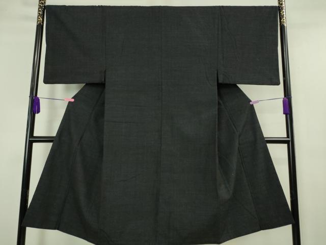平和屋本店●極上 男性 本場結城紬 重要無形文化財 杢 奥順謹製 濃紺地 証紙付き 逸品 DZAA6439kh5