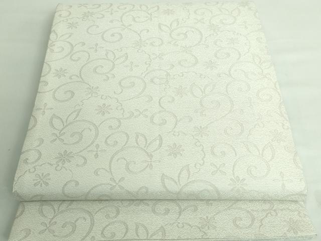 平和屋本店■極上 京都西陣・想屋謹 両面 全通柄袋帯 花 プラチナ百福 銀糸 やまと誂製 逸品 DZAA6498kh5