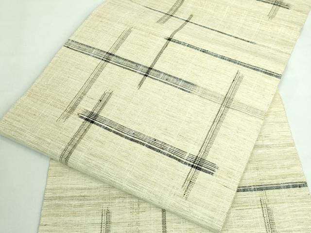 平和屋本店*極上 夏物 銀座もとじ 八寸名古屋帯 絣柄 自然糸×正絹 逸品 DZAA6536kh5