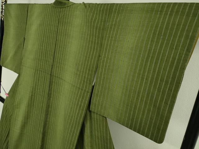 平和屋本店■希少 士乎路紬 加納別誂 間道 反端付き 逸品 DZAA6555kh5
