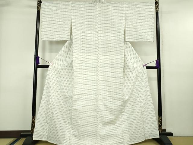 平和屋本店■希少 山藍 山村省二 久留米絣 単衣 綿 白絣 たとう紙付き 逸品 DZAA6558kh5