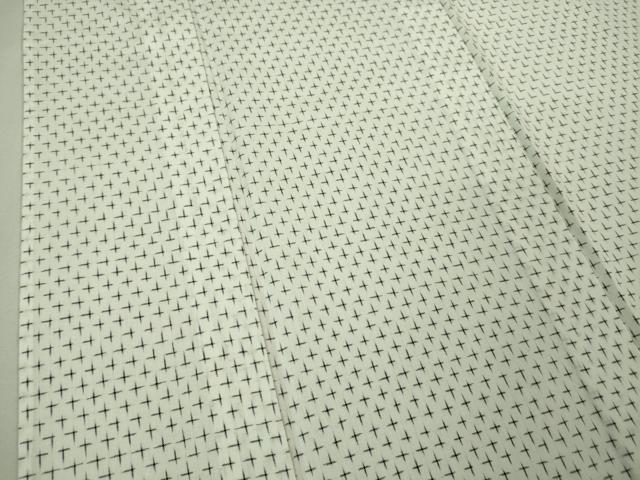 平和屋本店■希少 山藍 山村省二 久留米絣 単衣 綿 白絣 たとう紙付き 逸品 DZAA6558kh5