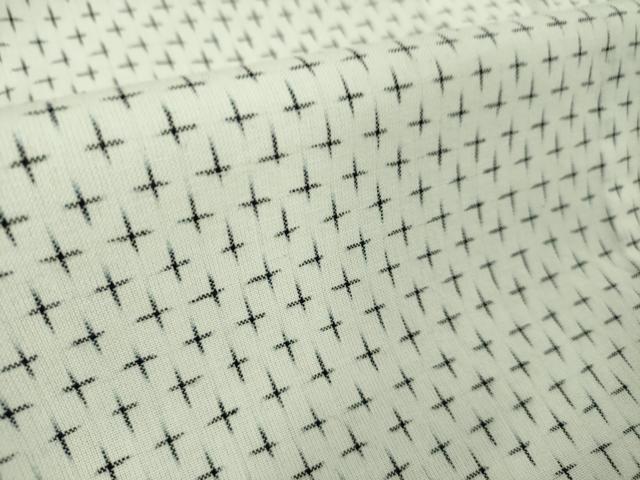 平和屋本店■希少 山藍 山村省二 久留米絣 単衣 綿 白絣 たとう紙付き 逸品 DZAA6558kh5