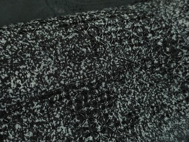 平和屋本店■極上 中国三大刺繍 スワトウ刺繍 汕頭刺繍 訪問着 藍 花唐草地紋 変わり市松 たたき染め 逸品 DZAA6565kh5