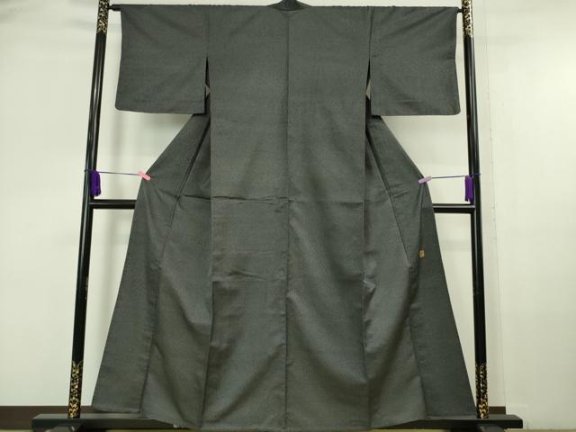 平和屋本店▽極上 京都・西陣 織元ブランド 秦流舎 お召 単衣 羊羹色地 逸品 DZAA6573kh5