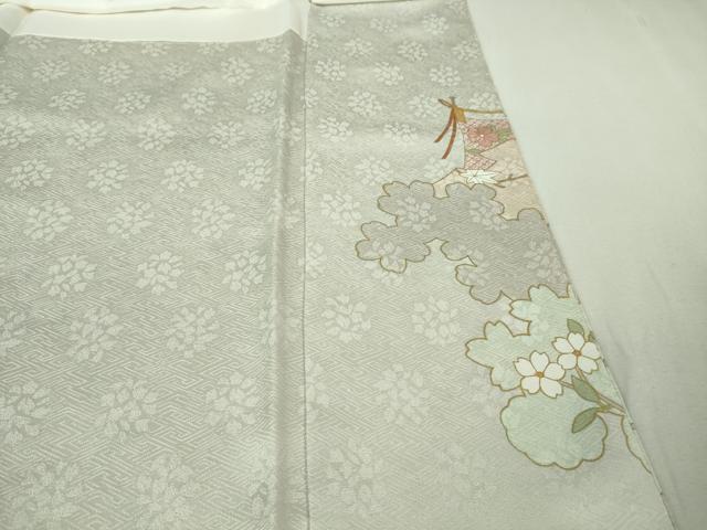 平和屋本店■極上 皇室献上作家 藤井寛 色留袖 駒刺繍 彩の宴 幔幕花文 桜色地 金彩 反端付き 逸品 未使用 DZAA6592kh5