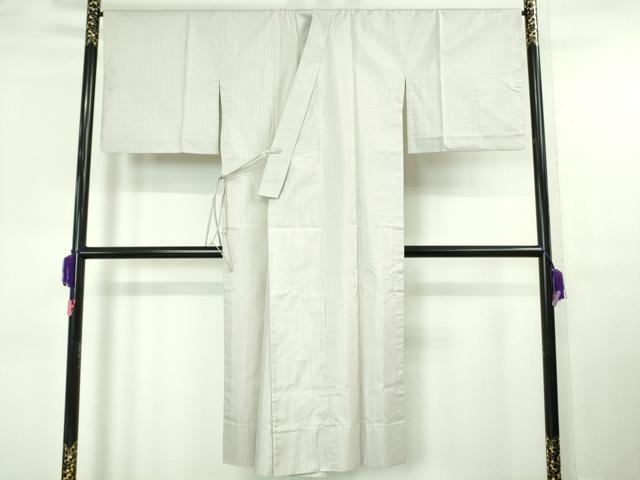 平和屋本店■極上 和装コート 本場縞大島紬 単衣 ロング丈 縞 逸品 DZAA6613kh5