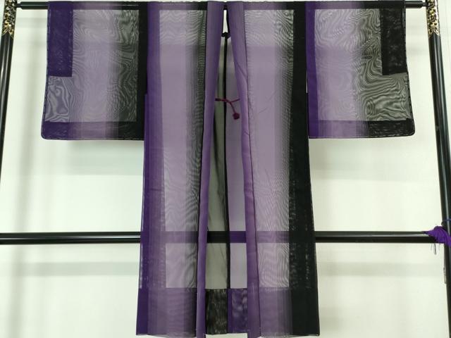 平和屋本店■極上 長羽織 スリーシーズン 春夏秋 塵除け 紗 暈し染め 羽織紐付き まるやま扱い 逸品 未使用 DZAA6614kh5