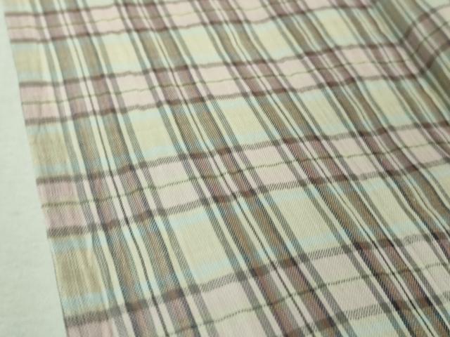 平和屋本店*極上 夏物 本場小千谷ちぢみ 格子 麻 逸品 DZAA6625kh5