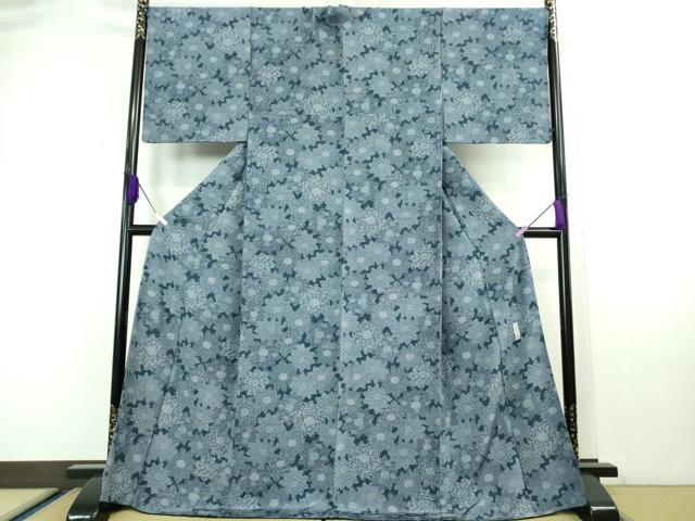 平和屋本店■極上 重要無形文化財 人間国宝 中村勇二郎 江戸小紋 川端柄 染処古今 証紙付き ロング丈 逸品 DZAA6628kh5