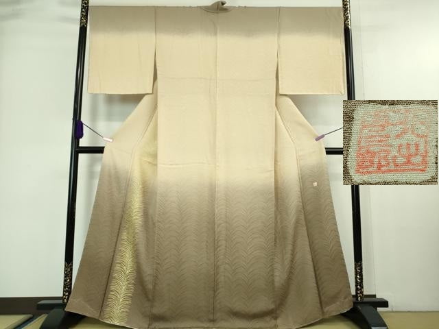 平和屋本店■極上 皇室献上作家 北出与三郎 訪問着 大王松 暈し染め 金彩 逸品 未使用 DZAA6656kh5