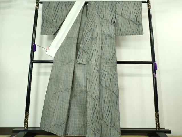 平和屋本店▽極上 名門 藤娘きぬたや・総絞り 竜巻絞り 本場縞大島紬 単衣 武島織物謹製 証紙付き 逸品 DZAA6673kh5