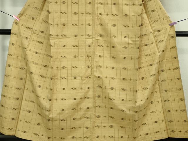 平和屋本店■極上 国指定重要無形文化財 本場久米島紬 単衣 山城ツル作 手織 草木染 泥染 証紙付き 逸品 DZAA6675kh5