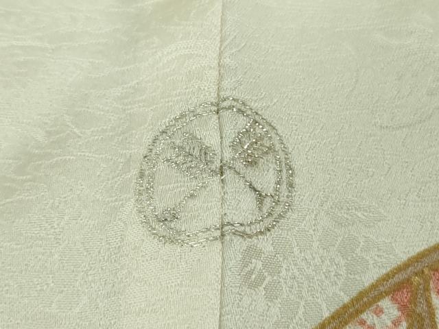 平和屋本店■極上 訪問着 単衣 駒刺繍 風景吉祥花文 象牙色地 金彩 ますいわ屋扱い 逸品 DZAA6676kh5
