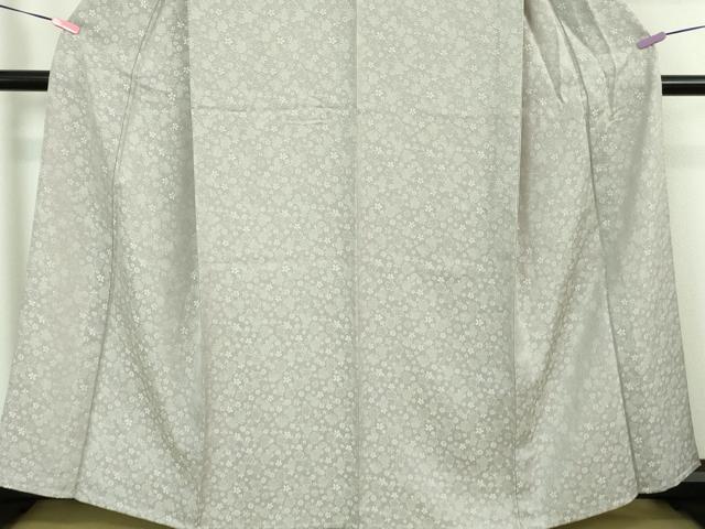 平和屋本店▽極上 お召・長襦袢セット はちす織 単衣 オーロラ両面染め 雪輪 三日月 舞桜 反端付き 逸品 DZAA6682kh5