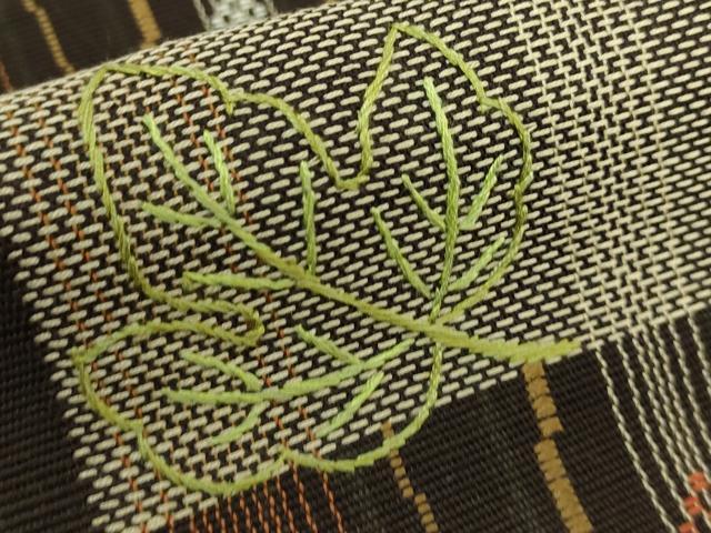平和屋着物■極上 夏物 八寸名古屋帯 刺繍 紬地 兎 逸品 DZAA6730kh5